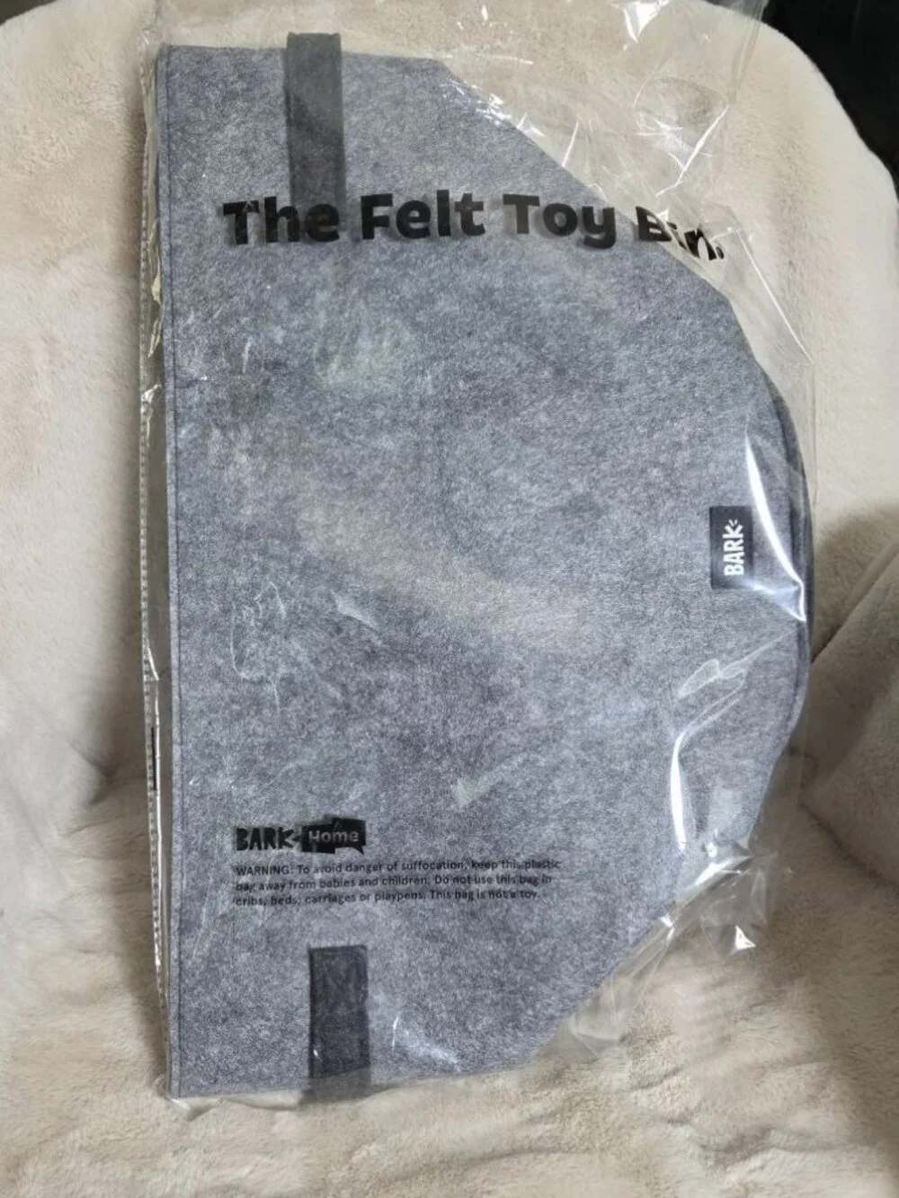 NEW Gray Bark Bag Storage Bin Dog Toys Gray Pet Supplies Container 12x13